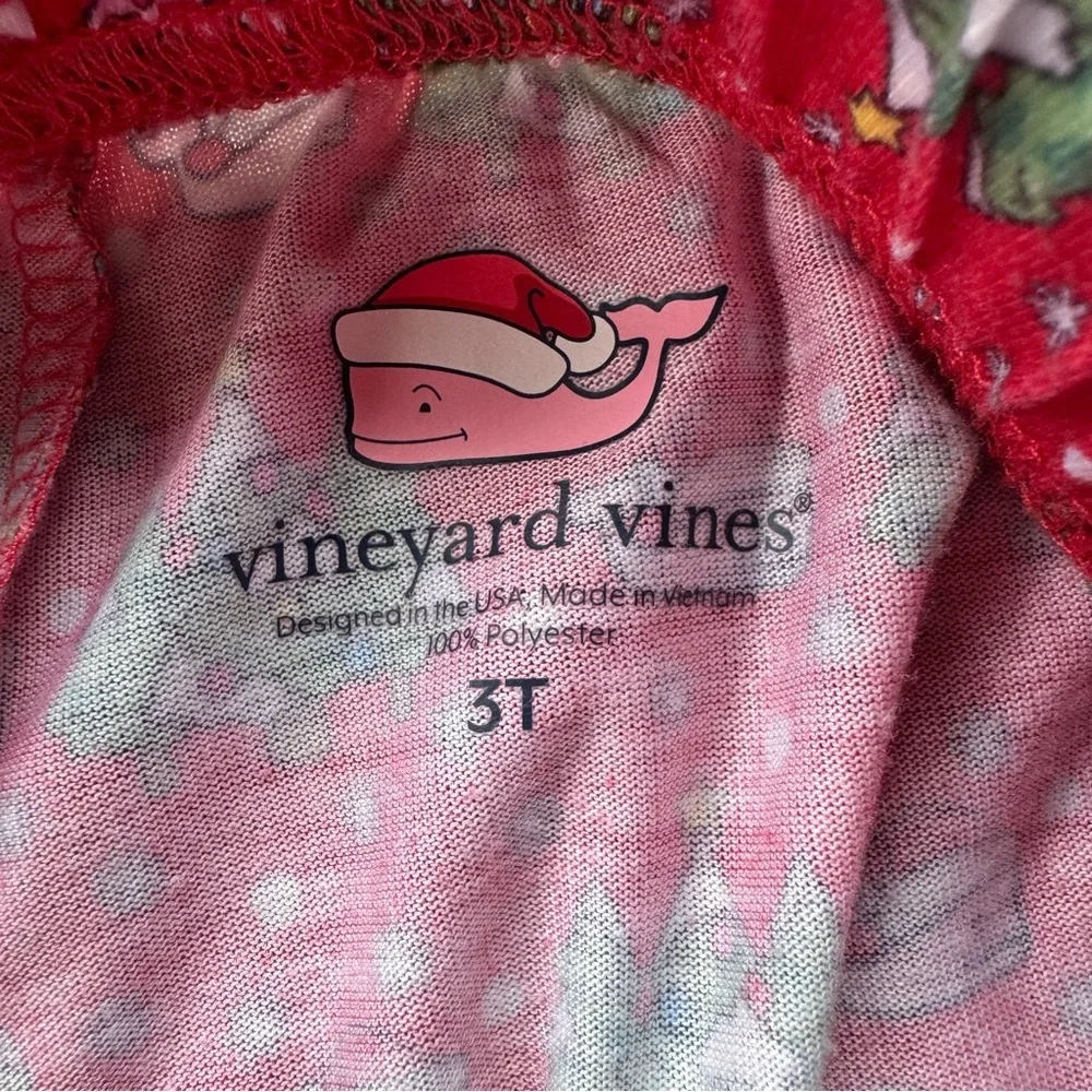 Vineyard Vines Toddler Holiday Christmas Santa Winter Whale Pajama Pants Size 3T